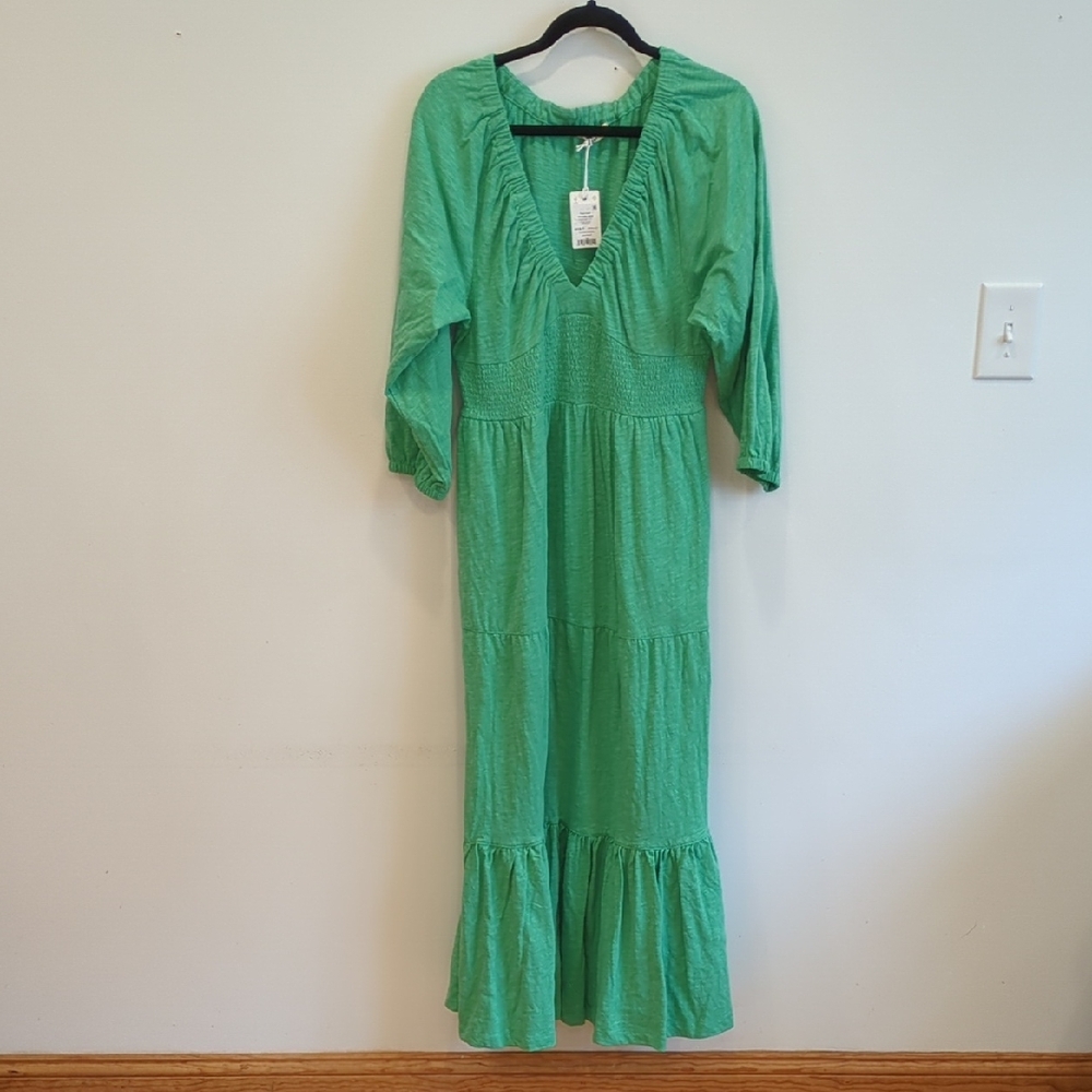 Marine Layer Mint Green Florence Midi Cotton Dress Sz Large Boho Coastal Cottage - Picture 2 of 9